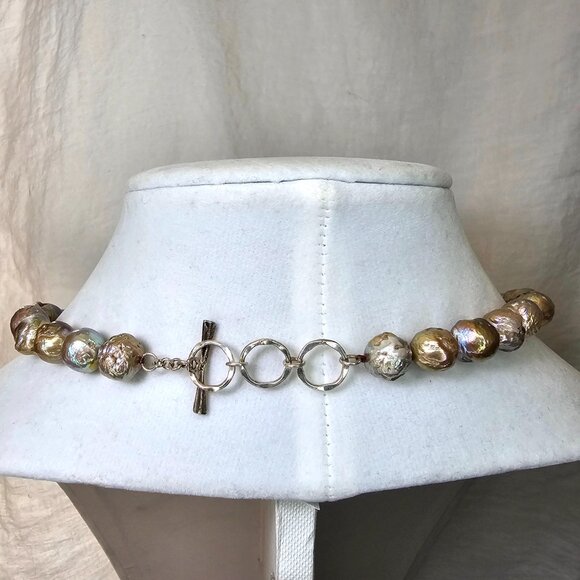 17" Pond Slime Kasumi Pearl Choker Princess Necklace by Freshwater Creations - Picture 3 of 10